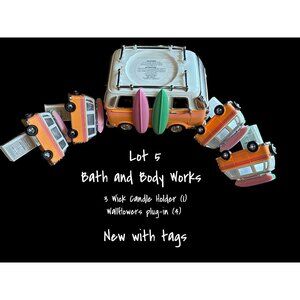 Bath & Body Works Surf Van 3-Wick Candle Holder + Wallflower Nightlight Lot 5